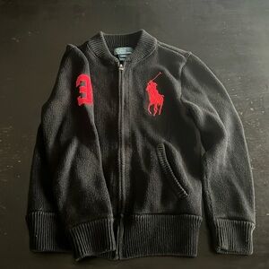 Excellent Pre-Loved Ralph Lauren Kids big polo zip up cardigan.